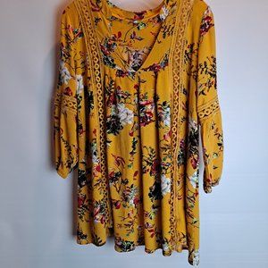 Boho Yellow Floral Top